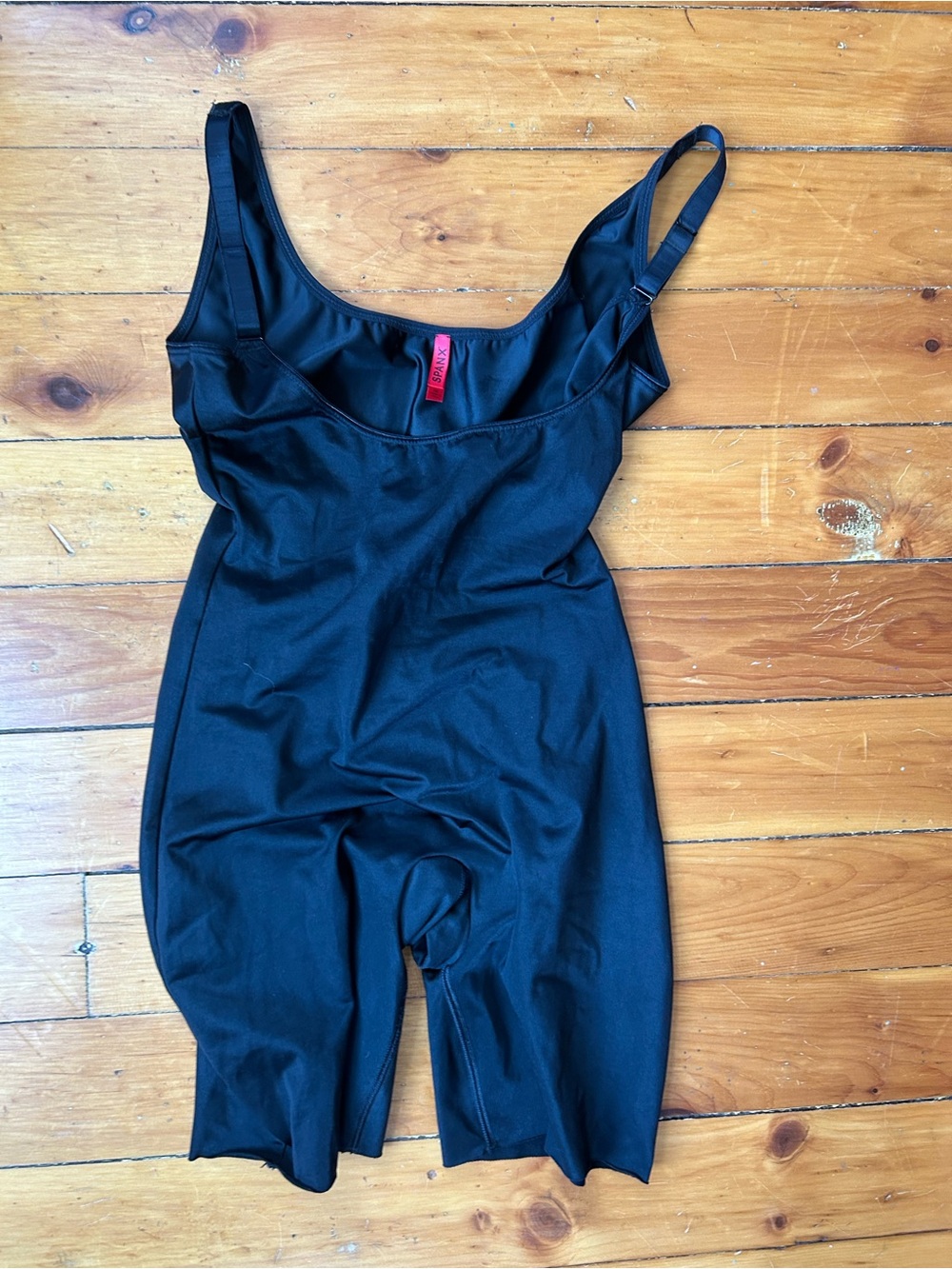 Spanx Open-Bust Mid-Thigh Bodysuit Black Size M
